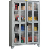 WBB996490 heavy duty high visibility storage cabinet, perforated doors and locking system, painted for outdoor usage, 48x32x78" inches, خزانة, armoire, export