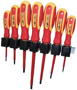 Am-Tech AML0650, Electrician Screwdriver Set, Slotted Phillips 1000V, 7 pieces, مجموعة مفك البراغي, pemutar skru ditetapkan, jogo de chaves de fenda, набор отверток