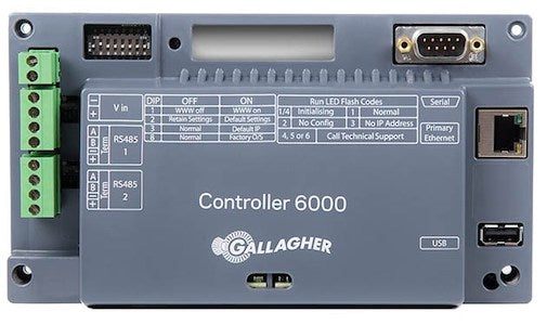 Gallagher 6000 HS Controller, IP based 10/100 Ethernet, RS-485 connectivity, HBUS Door Module/GBUS URI Wiegand, door I/O, تحكم إيثرنت, pengawal, контроллер